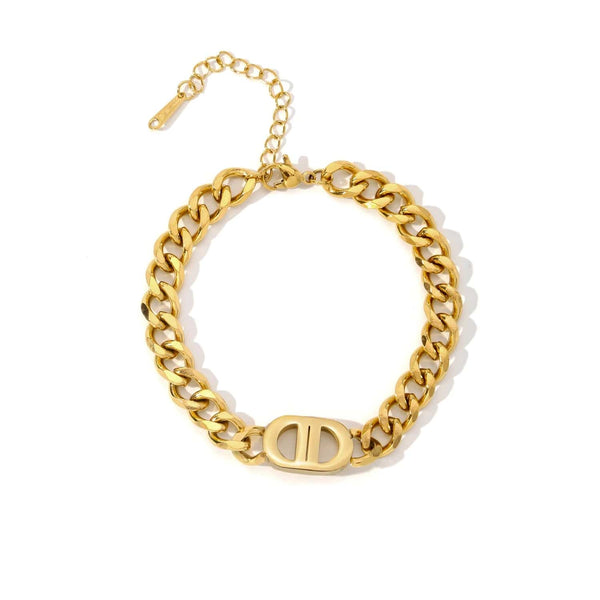 Planet Gates SGMAN Stainless Steel Bracelet Dio for Women Jewelry Cuban Chain Bangles Fashion Women Set Gold Plated Trend Gifts Waterproof