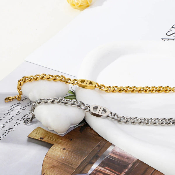 Planet Gates SGMAN Stainless Steel Bracelet Dio for Women Jewelry Cuban Chain Bangles Fashion Women Set Gold Plated Trend Gifts Waterproof