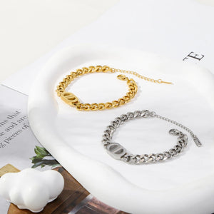 Planet Gates SGMAN Stainless Steel Bracelet Dio for Women Jewelry Cuban Chain Bangles Fashion Women Set Gold Plated Trend Gifts Waterproof