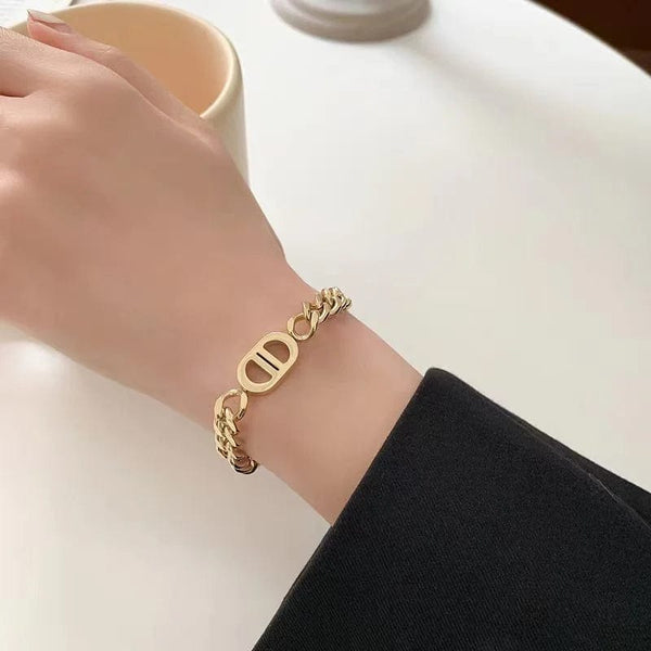 Planet Gates SGMAN Stainless Steel Bracelet Dio for Women Jewelry Cuban Chain Bangles Fashion Women Set Gold Plated Trend Gifts Waterproof