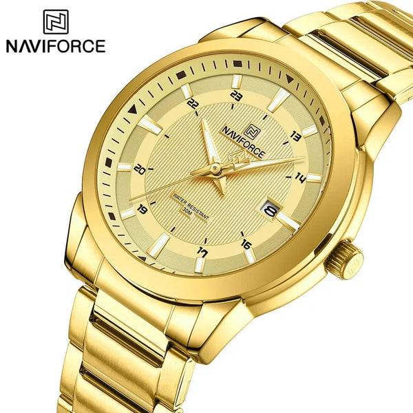 Planet Gates SGW 2024 Top Brand NAVIFORCE Mens Watches Stainless Steel Strap Casual Male Quartz Sports Wristwatch Luxury Waterproof Date Clock