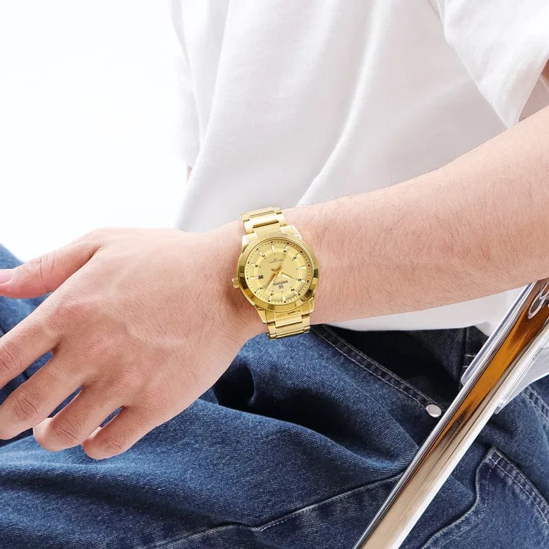 Planet Gates SGW 2024 Top Brand NAVIFORCE Mens Watches Stainless Steel Strap Casual Male Quartz Sports Wristwatch Luxury Waterproof Date Clock