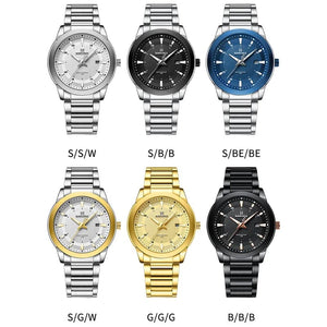 Planet Gates SGW 2024 Top Brand NAVIFORCE Mens Watches Stainless Steel Strap Casual Male Quartz Sports Wristwatch Luxury Waterproof Date Clock