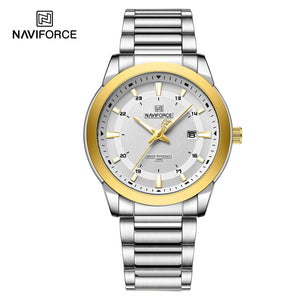 Planet Gates SGW 2024 Top Brand NAVIFORCE Mens Watches Stainless Steel Strap Casual Male Quartz Sports Wristwatch Luxury Waterproof Date Clock