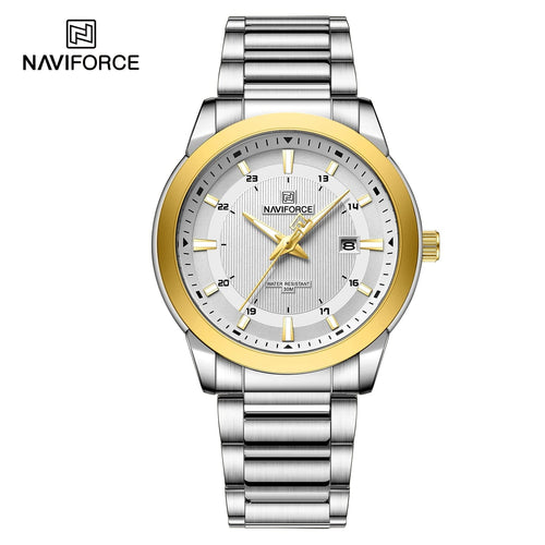 Planet Gates SGW 2024 Top Brand NAVIFORCE Mens Watches Stainless Steel Strap Casual Male Quartz Sports Wristwatch Luxury Waterproof Date Clock