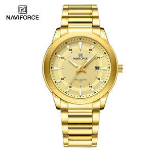 Planet Gates SGW 2024 Top Brand NAVIFORCE Mens Watches Stainless Steel Strap Casual Male Quartz Sports Wristwatch Luxury Waterproof Date Clock