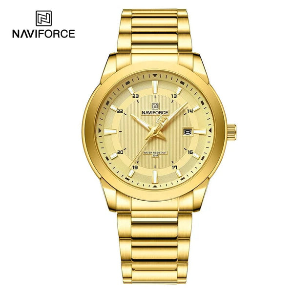 Planet Gates SGW 2024 Top Brand NAVIFORCE Mens Watches Stainless Steel Strap Casual Male Quartz Sports Wristwatch Luxury Waterproof Date Clock