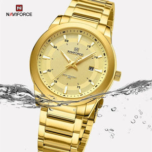 Planet Gates SGW 2024 Top Brand NAVIFORCE Mens Watches Stainless Steel Strap Casual Male Quartz Sports Wristwatch Luxury Waterproof Date Clock