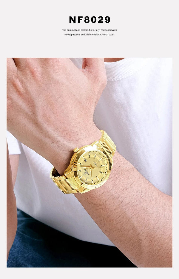 Planet Gates SGW 2024 Top Brand NAVIFORCE Mens Watches Stainless Steel Strap Casual Male Quartz Sports Wristwatch Luxury Waterproof Date Clock