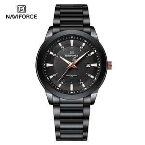 Planet Gates SGW 2024 Top Brand NAVIFORCE Mens Watches Stainless Steel Strap Casual Male Quartz Sports Wristwatch Luxury Waterproof Date Clock