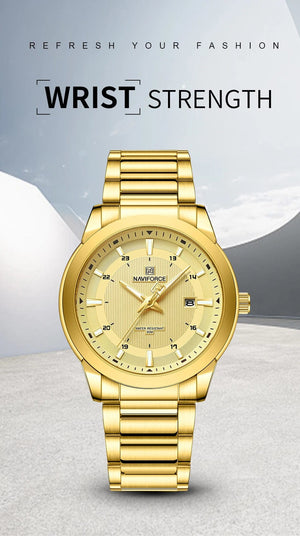 Planet Gates SGW 2024 Top Brand NAVIFORCE Mens Watches Stainless Steel Strap Casual Male Quartz Sports Wristwatch Luxury Waterproof Date Clock