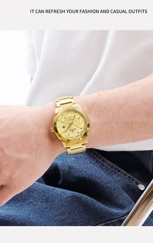 Planet Gates SGW 2024 Top Brand NAVIFORCE Mens Watches Stainless Steel Strap Casual Male Quartz Sports Wristwatch Luxury Waterproof Date Clock