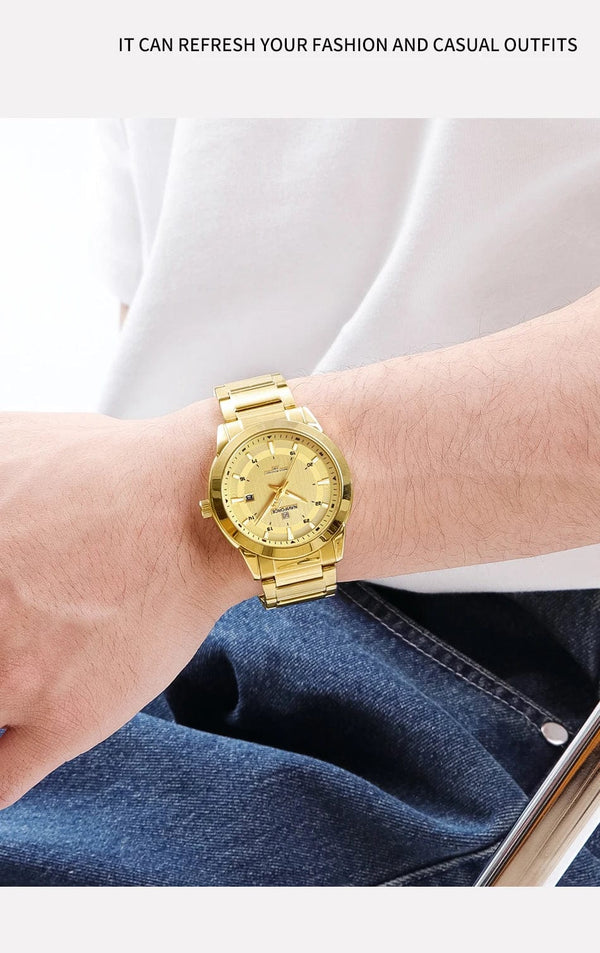 Planet Gates SGW 2024 Top Brand NAVIFORCE Mens Watches Stainless Steel Strap Casual Male Quartz Sports Wristwatch Luxury Waterproof Date Clock