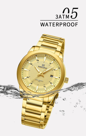 Planet Gates SGW 2024 Top Brand NAVIFORCE Mens Watches Stainless Steel Strap Casual Male Quartz Sports Wristwatch Luxury Waterproof Date Clock