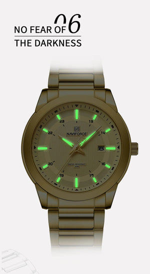 Planet Gates SGW 2024 Top Brand NAVIFORCE Mens Watches Stainless Steel Strap Casual Male Quartz Sports Wristwatch Luxury Waterproof Date Clock