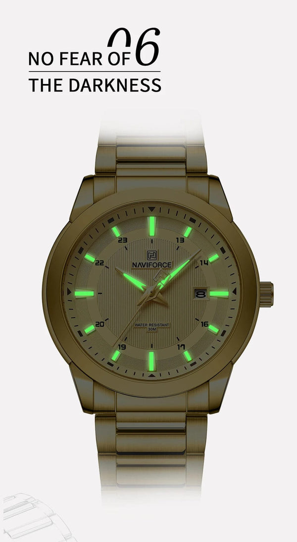 Planet Gates SGW 2024 Top Brand NAVIFORCE Mens Watches Stainless Steel Strap Casual Male Quartz Sports Wristwatch Luxury Waterproof Date Clock