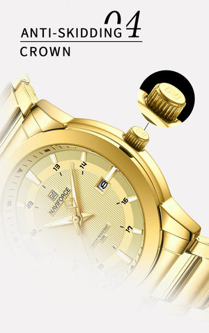 Planet Gates SGW 2024 Top Brand NAVIFORCE Mens Watches Stainless Steel Strap Casual Male Quartz Sports Wristwatch Luxury Waterproof Date Clock