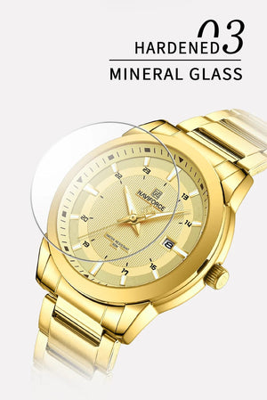 Planet Gates SGW 2024 Top Brand NAVIFORCE Mens Watches Stainless Steel Strap Casual Male Quartz Sports Wristwatch Luxury Waterproof Date Clock