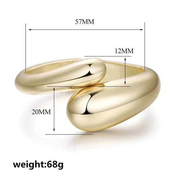 Planet Gates SHANGZHIHUA European and American Trend New Metal Geometric Design Open Bracelet for Women Fashion High Jewelry Accessories