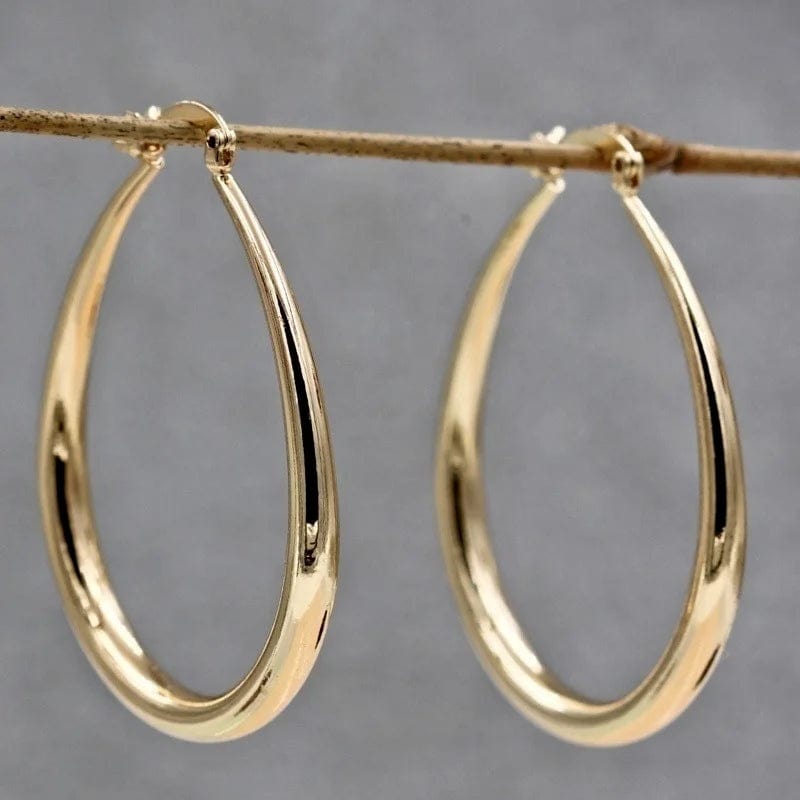Planet Gates gold Shine Gold Color Women Earrings Fashion Smooth Hoop Earrings for Women Engagement Wedding Jewelry Gift