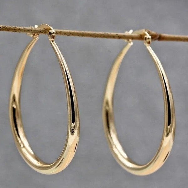 Planet Gates Shine Gold Color Women Earrings Fashion Smooth Hoop Earrings for Women Engagement Wedding Jewelry Gift