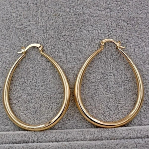 Planet Gates Shine Gold Color Women Earrings Fashion Smooth Hoop Earrings for Women Engagement Wedding Jewelry Gift