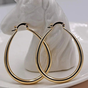 Planet Gates Shine Gold Color Women Earrings Fashion Smooth Hoop Earrings for Women Engagement Wedding Jewelry Gift