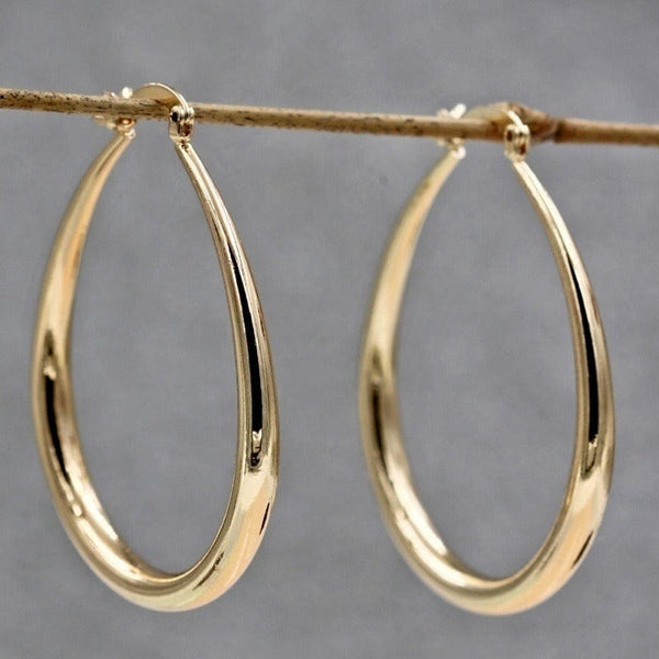 Planet Gates Shine Gold Color Women Earrings Fashion Smooth Hoop Earrings for Women Engagement Wedding Jewelry Gift