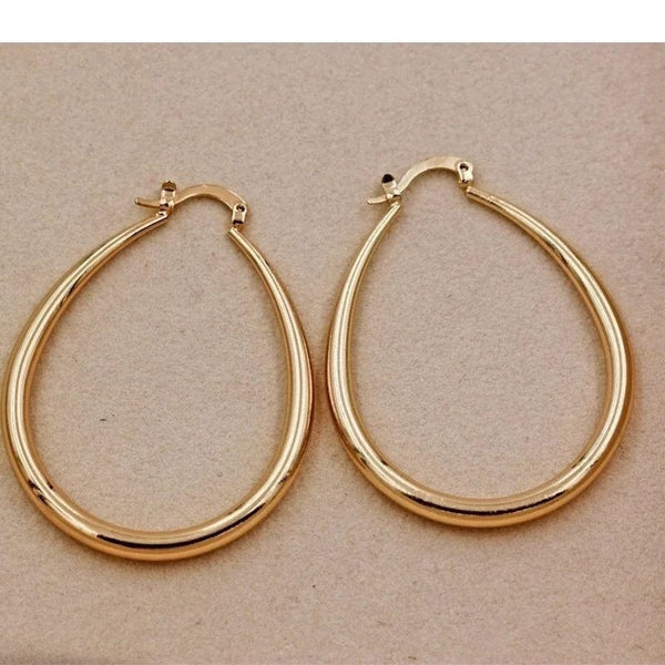 Planet Gates Shine Gold Color Women Earrings Fashion Smooth Hoop Earrings for Women Engagement Wedding Jewelry Gift