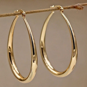 Planet Gates Shine Gold Color Women Earrings Fashion Smooth Hoop Earrings for Women Engagement Wedding Jewelry Gift