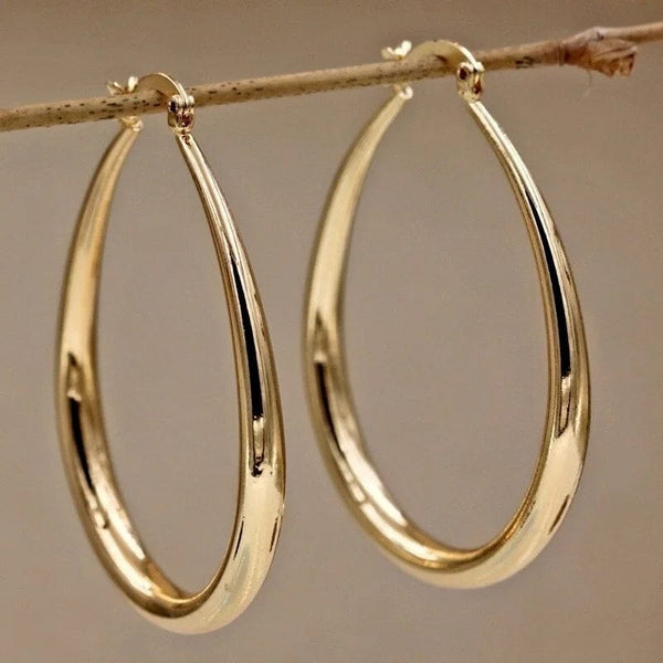 Planet Gates Shine Gold Color Women Earrings Fashion Smooth Hoop Earrings for Women Engagement Wedding Jewelry Gift