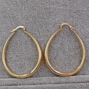 Planet Gates Shine Gold Color Women Earrings Fashion Smooth Hoop Earrings for Women Engagement Wedding Jewelry Gift