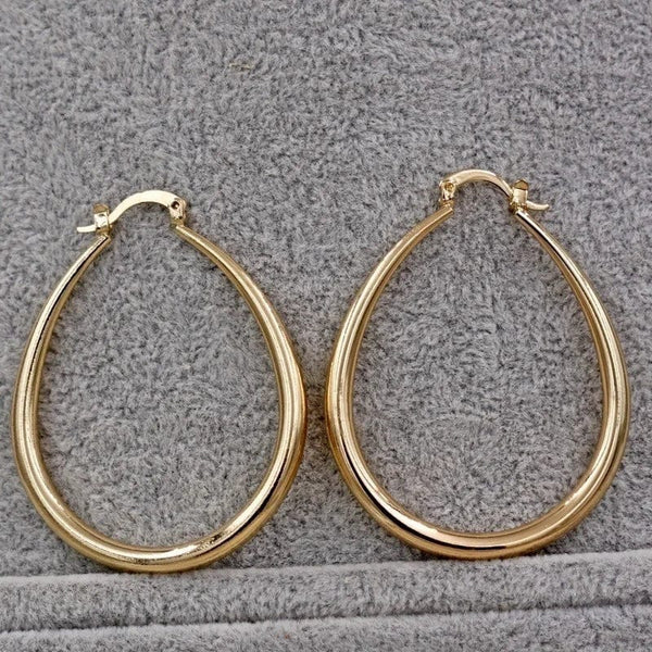 Planet Gates Shine Gold Color Women Earrings Fashion Smooth Hoop Earrings for Women Engagement Wedding Jewelry Gift