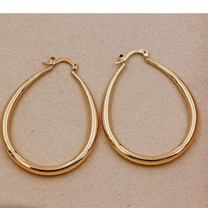 Planet Gates Shine Gold Color Women Earrings Fashion Smooth Hoop Earrings for Women Engagement Wedding Jewelry Gift