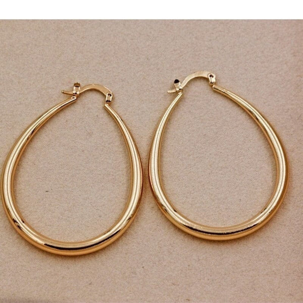 Planet Gates Shine Gold Color Women Earrings Fashion Smooth Hoop Earrings for Women Engagement Wedding Jewelry Gift