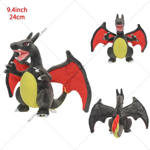 Planet Gates Shiny Charizard Mega Charizard X Y Plush Toys Charizard Evolution Doll Soft Stuffed Toys Animals Peluche Halloween Gifts for Children 8-10 Inch