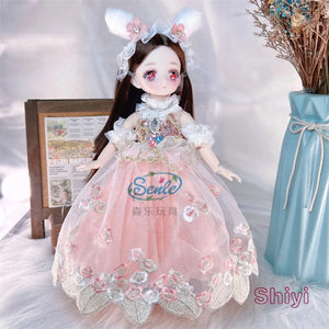 Planet Gates Shiyi / Doll and clothes / CHINA Pretty Anime 1/6 Bjd Byte Dolls For Kid Girls 6 to 10 Years Ball-jointed Comic Face Doll 30cm with Dresses Clothes Dress Up Girl