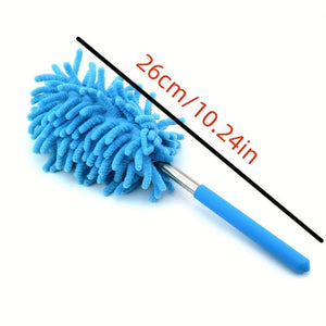 Planet Gates Short Blue 1pc, Stainless Steel Telescopic Fiber Duster - Efficient Dust Removal And Sweeping With PP Wool - Cleaning Tools And Supplies