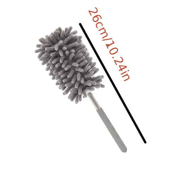 Planet Gates Short Gray 1pc, Stainless Steel Telescopic Fiber Duster - Efficient Dust Removal And Sweeping With PP Wool - Cleaning Tools And Supplies