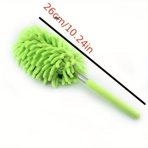 Planet Gates Short Green 1pc, Stainless Steel Telescopic Fiber Duster - Efficient Dust Removal And Sweeping With PP Wool - Cleaning Tools And Supplies