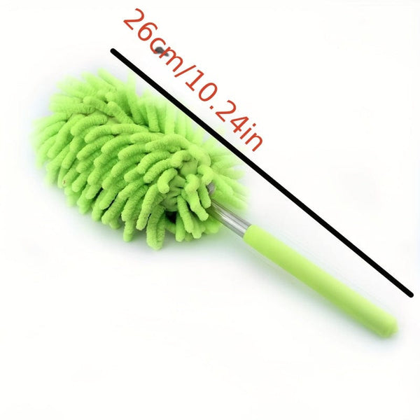 Planet Gates Short Green 1pc, Stainless Steel Telescopic Fiber Duster - Efficient Dust Removal And Sweeping With PP Wool - Cleaning Tools And Supplies