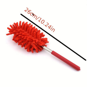 Planet Gates Short Red 1pc, Stainless Steel Telescopic Fiber Duster - Efficient Dust Removal And Sweeping With PP Wool - Cleaning Tools And Supplies