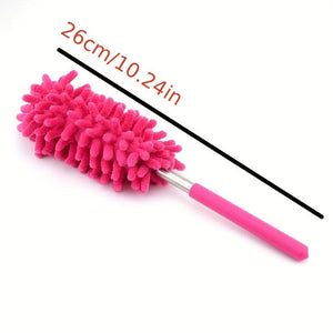 Planet Gates Short Rose Red 1pc, Stainless Steel Telescopic Fiber Duster - Efficient Dust Removal And Sweeping With PP Wool - Cleaning Tools And Supplies