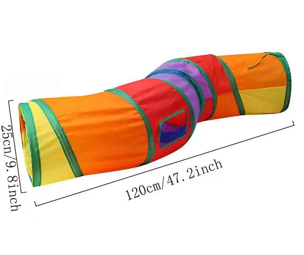 Planet Gates Show as picture / S-type Collapsible Cat Playing Tunnel Pets Toys Connectable Cat Tunnel Cat Tube Toys Foldable Drill Hole Kitten Colorful Pet Toys