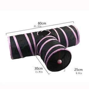 Planet Gates Show as pictures / Pink and black Wear-resistant Cat Play Tunnel Foldable Pet Animal Tunnels with Crinkle Playing Toy for Cats Guinea Pig Rabbits Funny Cat Supply