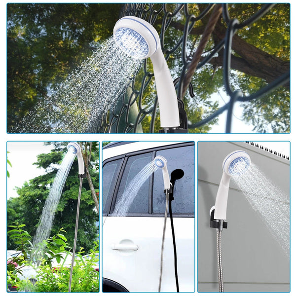 Planet Gates Shower Head Portable Camping Shower Outdoor USB Rechargeable Electric Shower Pump for Camping Car Washing Gardening Pet Cleaning