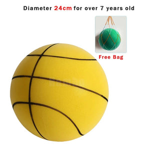 Planet Gates Silent basketball Size 7 Squeezable Mute Bouncing Basketball Indoor Silent Ball Foam Basketball 24cm Bounce Football Sports Toys