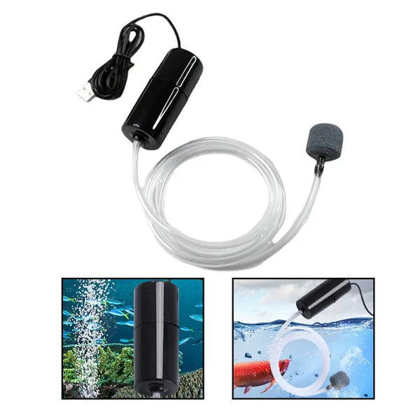 Planet Gates Silent Oxygenator Small Oxygen Pump Portable Mini USB Charging Fish Tank Oxygen Pump Fish Farming Aquarium Supplies