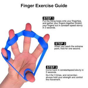 Planet Gates Silicone Finger Gripper Gym Hand Grip Resistance Band Wrist Stretcher Elastic Five Finger Expander Strength Trainer Exercise