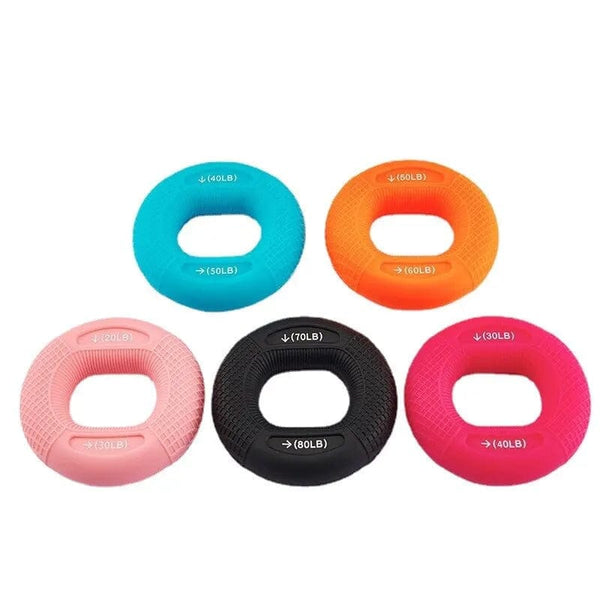 Planet Gates Silicone Hand Grip Strengthener 20-80LB Gripping Ring Finger Trainer Carpal Expander Muscle Finger Stretcher Relieve Wrist Pain